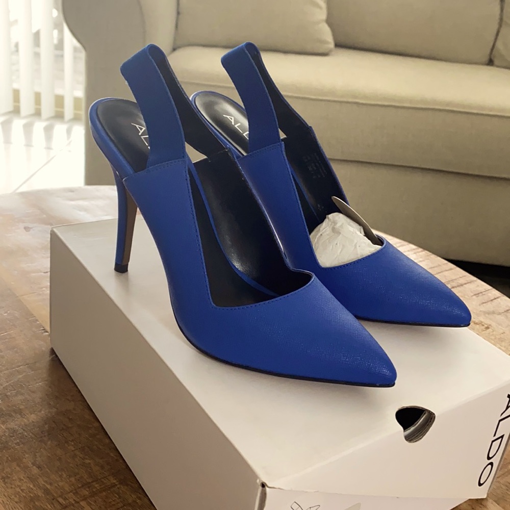 Royal blue colored heels